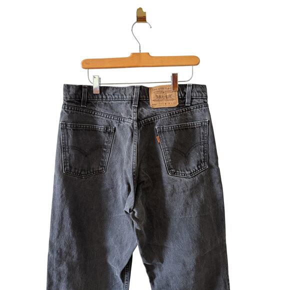 Vintage 90s Levis 550 Relaxed Fit Orange Tag Denim Jeans Vintage Black 34 - Picture 3 of 7